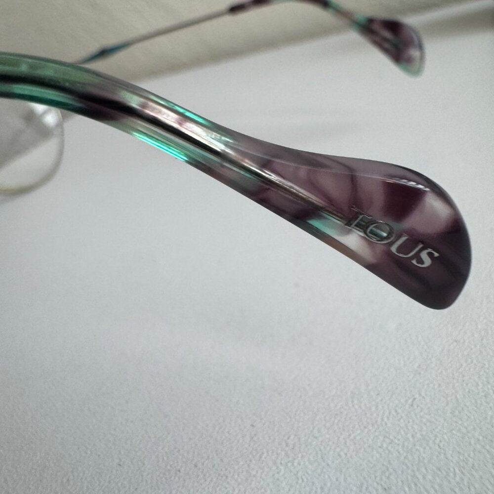 Tous Cat Eye Optical Frames Teal & Marble Arms – Designer Eyewear