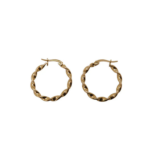 Twisted Gold Hoop Earrings