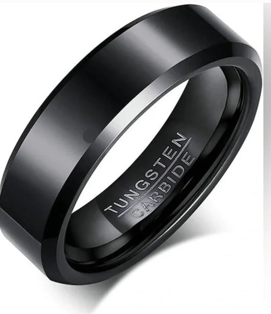 Tungsten Carbide Mirrored Polished Plain Comfort Fit Ring