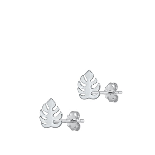 925 Sterling Silver Tropical Leaf Earrings