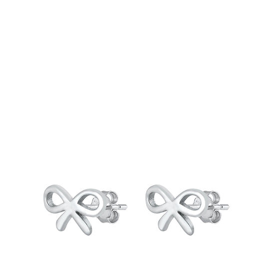 925 Sterling Silver Ribbon Earrings