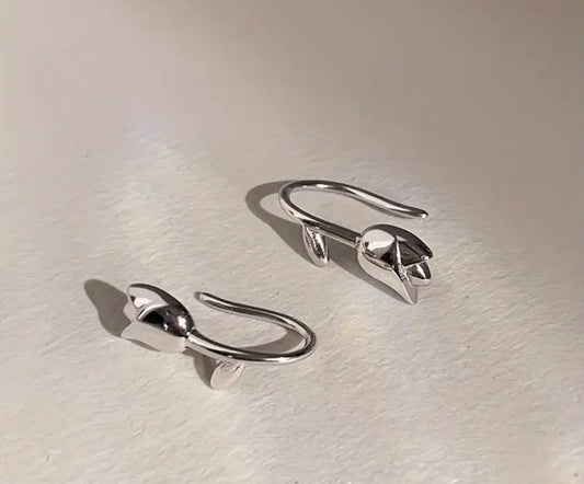 925 Sterling Silver Tulip Earrings