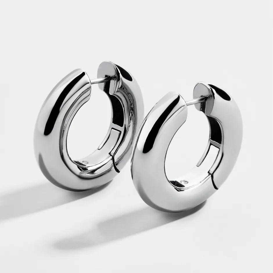 Stainlees Steel Silver Hoops