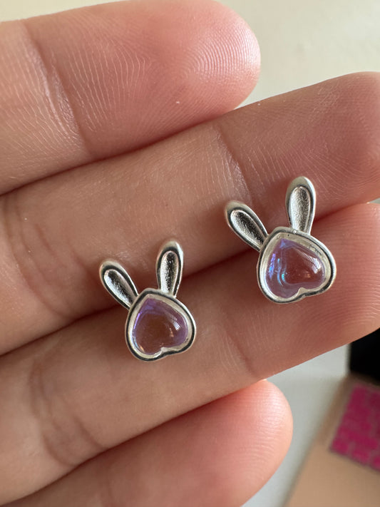 925 Sterling Silver  Bunny Stud Earrings