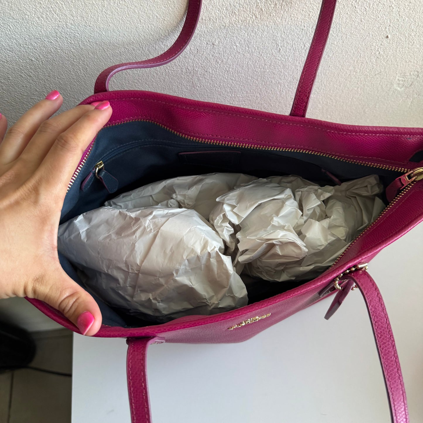 Coach Pink Leather Tote Bag – Brand New, Never Used