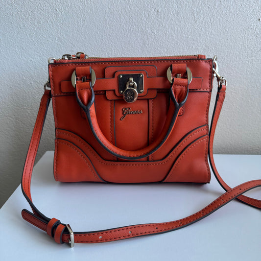 GUESS Greyson Mini Satchel Orange Crossbody Bag