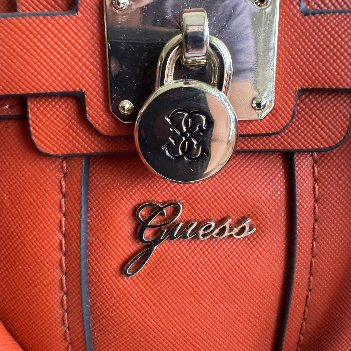 GUESS Greyson Mini Satchel Orange Crossbody Bag