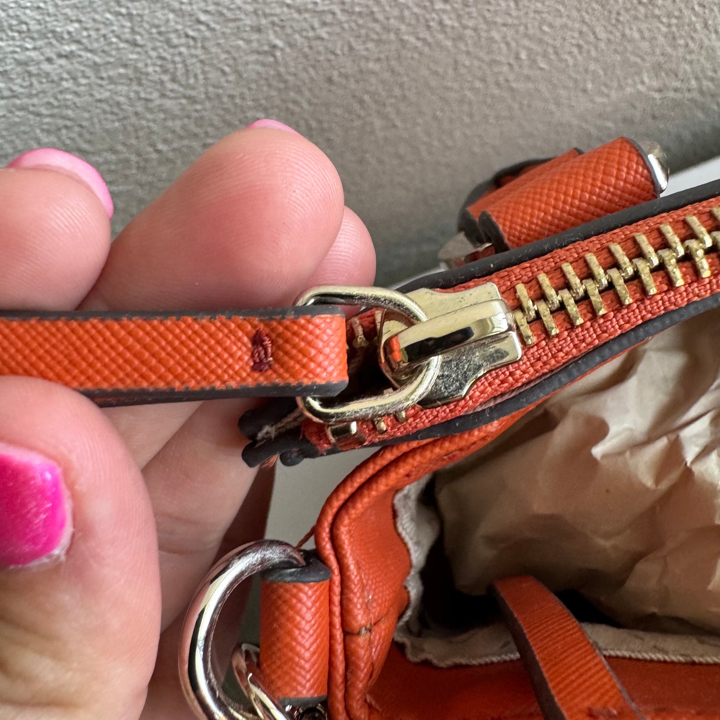 GUESS Greyson Mini Satchel Orange Crossbody Bag