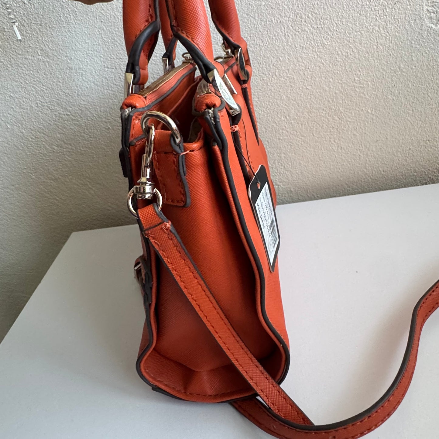 GUESS Greyson Mini Satchel Orange Crossbody Bag