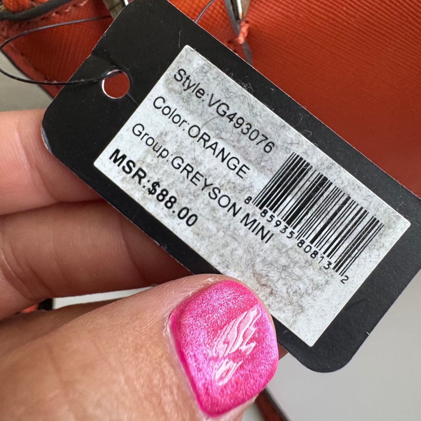 GUESS Greyson Mini Satchel Orange Crossbody Bag
