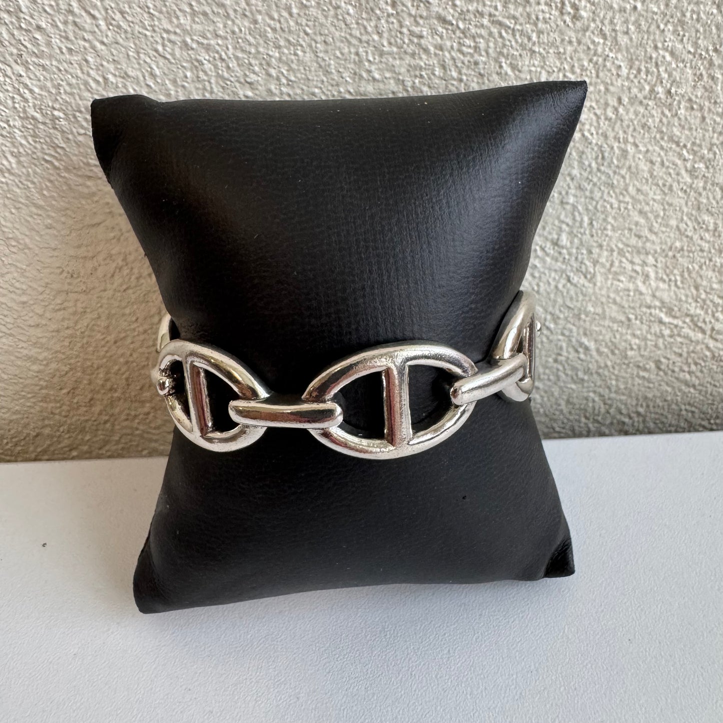 Sterling Silver 925 Chunky Link Cuff Bracelet – 33g Statement Piece