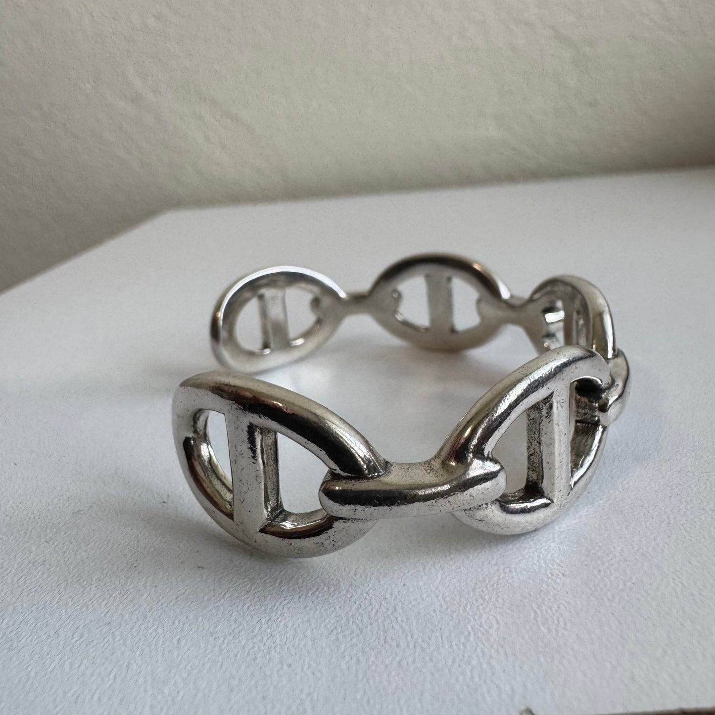 Sterling Silver 925 Chunky Link Cuff Bracelet – 33g Statement Piece