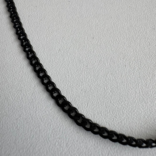Black Stainless Steel Cuban Link Chain Necklace