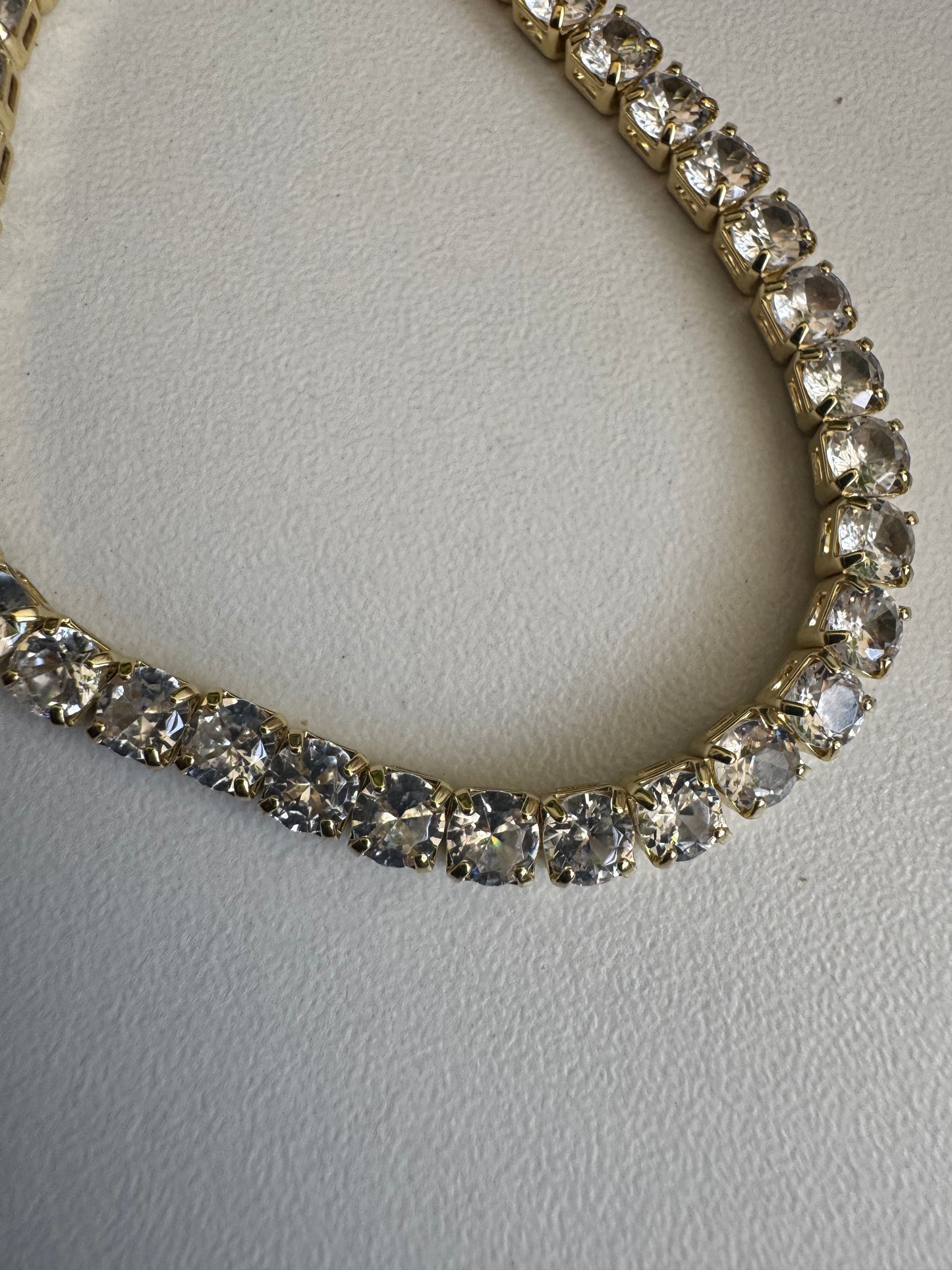 Silver Tone Crystal Tennis Bracelet