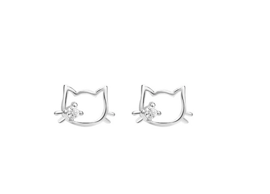 925 Hello Kitty Tiny Stud Earrings