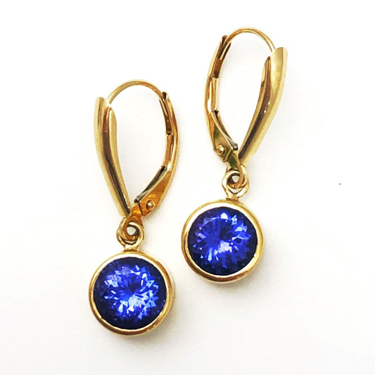 Stainlees Steel Dangle Topaz Earrings