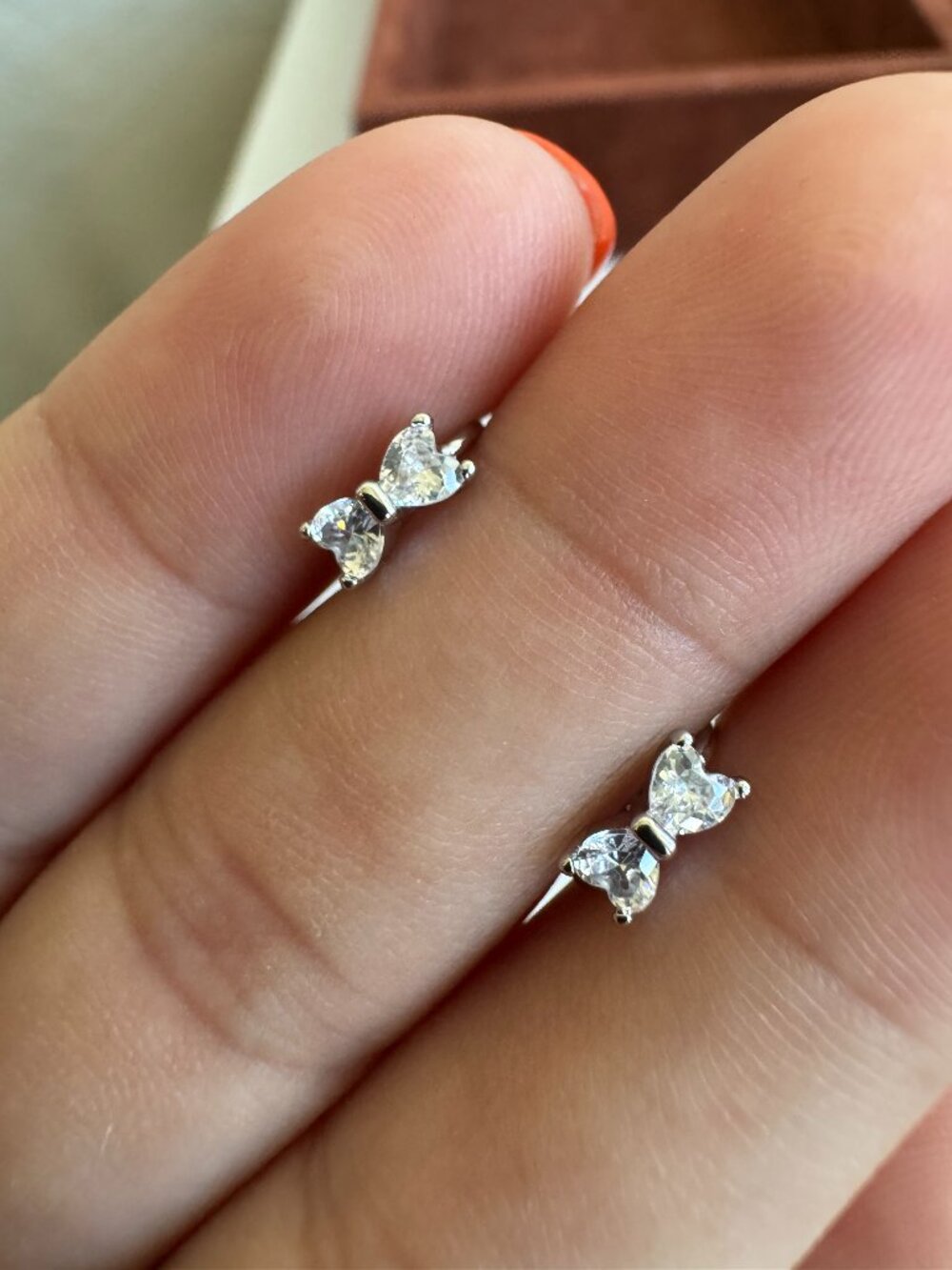 925 Sterling Silver Heart Hoop Earrings CZ Minimal
