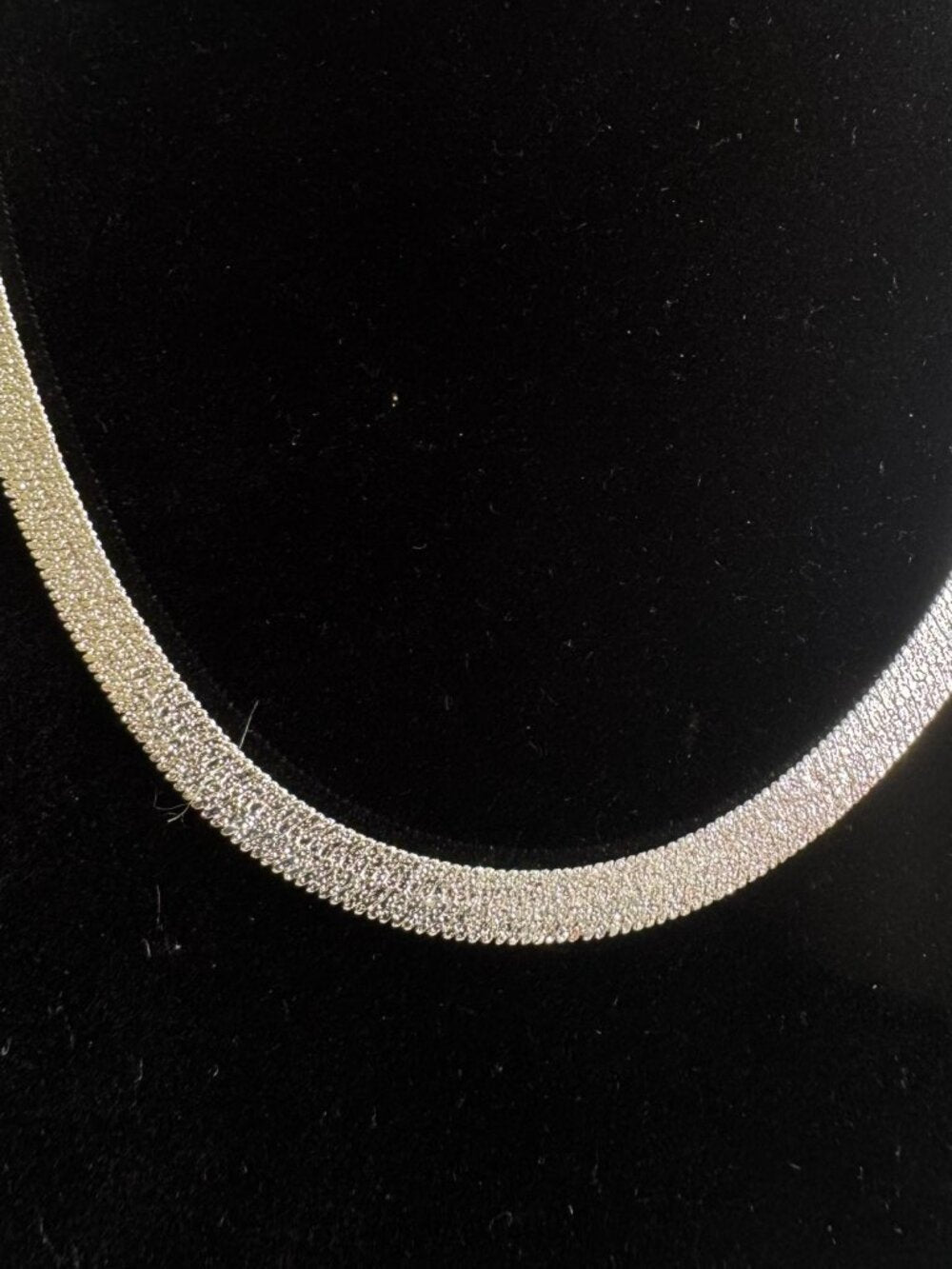 925 Sterling Silver Diamond Cut Mesh Chain Necklace Sparkle Snake Chain