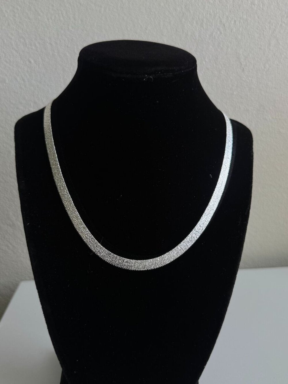 925 Sterling Silver Diamond Cut Mesh Chain Necklace Sparkle Snake Chain