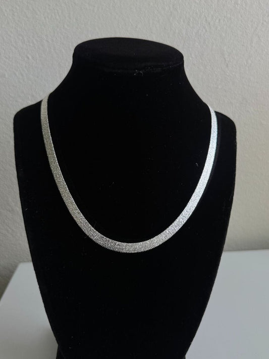925 Sterling Silver Diamond Cut Mesh Chain Necklace Sparkle Snake Chain